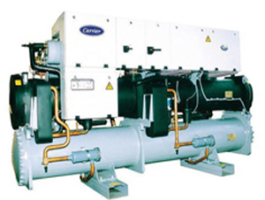 蒸發(fā)冷螺桿中溫機組四機頭